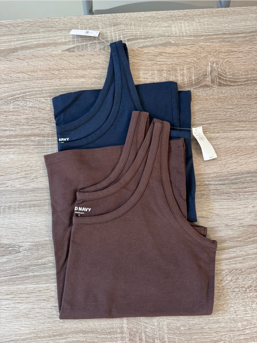 2 Old Navy First Layer Tank Tops in Brown & Navy